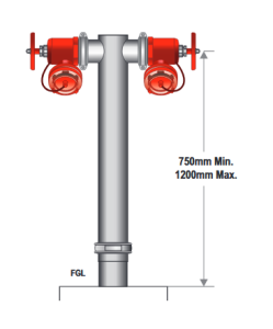 100mm Dual Hydrant Riser Roll Groove – Gal