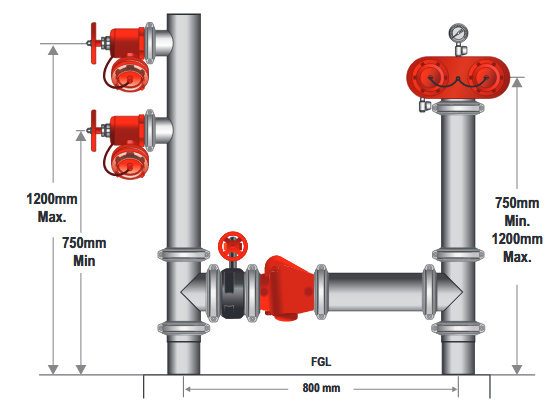 100mm Dual Booster & Feed Hydrant Roll Groove – Gal